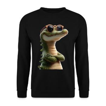 Crocodile Alligator Reptile Crocodile Love Crocodiles - Sweat-shirt Unisexe - noir - Devant - Alina (178cm) & Michal (187cm)