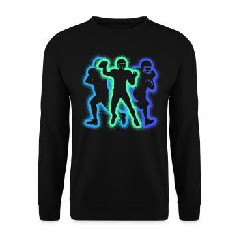 American Football Silhouettes Football Players - Unisex Sweatshirt - black - Front - Alina (178cm) & Michal (187cm)