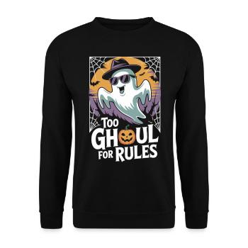 Too Ghoul for Rules Halloween Shirt - Unisex Pullover - Schwarz - Vorne - Alina (178cm) & Michal (187cm)