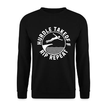 Kunstspringen Turmspringer Sprungbrett - Unisex Pullover - Schwarz - Vorne - Alina (178cm) & Michal (187cm)