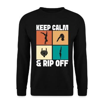 Kunstspringen Turmspringer Sprungbrett - Unisex Pullover - Schwarz - Vorne - Alina (178cm) & Michal (187cm)