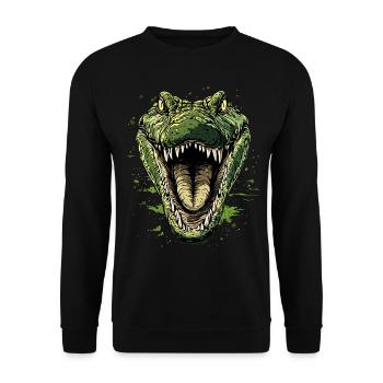 Crocodile Alligator Reptile Crocodile Love Crocodiles - Sweat-shirt Unisexe - noir - Devant - Alina (178cm) & Michal (187cm)