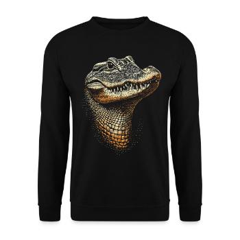 Crocodile Alligator Reptile Crocodile Love Crocodiles - Sweat-shirt Unisexe - noir - Devant - Alina (178cm) & Michal (187cm)