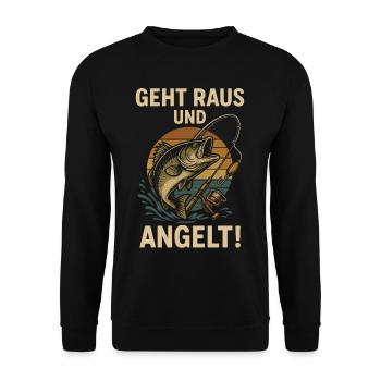 Pêcheur Pêche Amateurs de plein air Accessoires de pêche Amour - Sweat-shirt Unisexe - noir - Devant - Alina (178cm) & Michal (187cm)