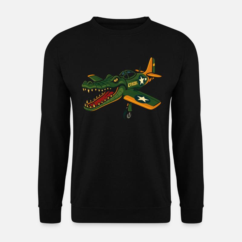 Brainrot Bombardino Crocodilo – Drôle Meme Croco - Sweat-shirt Unisexe - noir