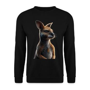Wallaby Australie Outback Kangourou doux sauvage - Sweat-shirt Unisexe - noir - Devant - Alina (178cm) & Michal (187cm)