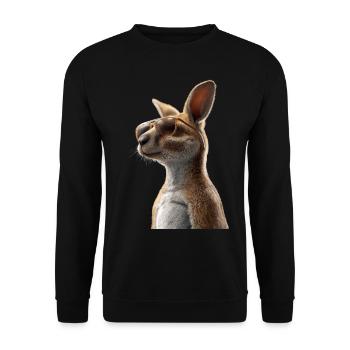 Wallaby Australie Outback Kangourou doux sauvage - Sweat-shirt Unisexe - noir - Devant - Alina (178cm) & Michal (187cm)