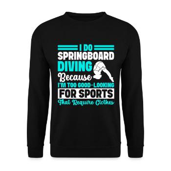 Kunstspringen Turmspringer Sprungbrett - Unisex Pullover - Schwarz - Vorne - Alina (178cm) & Michal (187cm)