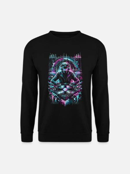 Futuristischer DJ Neon Techno EDM Party Festival - Unisex Pullover - Schwarz
