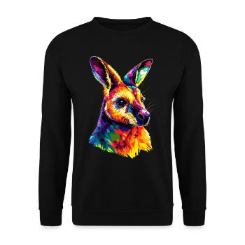 Wallaby Australie Outback Kangourou doux sauvage - Sweat-shirt Unisexe - noir - Devant - Alina (178cm) & Michal (187cm)