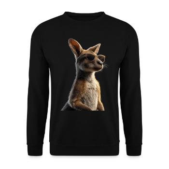 Wallaby Australie Outback Kangourou doux sauvage - Sweat-shirt Unisexe - noir - Devant - Alina (178cm) & Michal (187cm)
