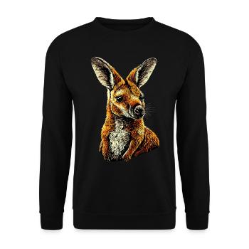 Wallaby Australie Outback Kangourou doux sauvage - Sweat-shirt Unisexe - noir - Devant - Alina (178cm) & Michal (187cm)
