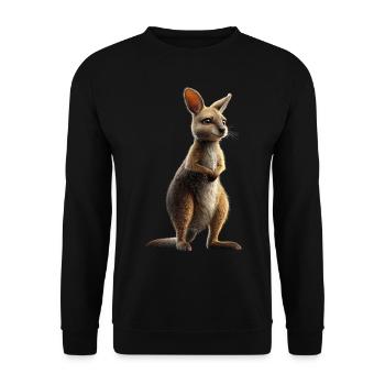Wallaby Australie Outback Kangourou doux sauvage - Sweat-shirt Unisexe - noir - Devant - Alina (178cm) & Michal (187cm)