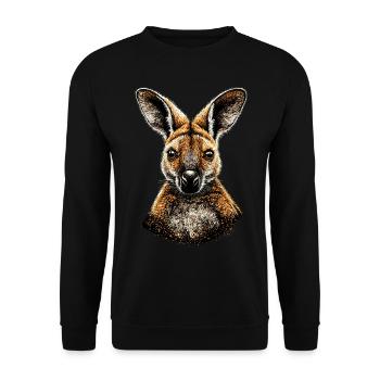 Wallaby Australie Outback Kangourou doux sauvage - Sweat-shirt Unisexe - noir - Devant - Alina (178cm) & Michal (187cm)
