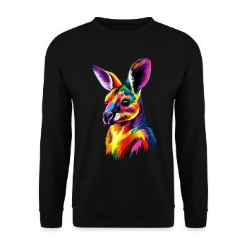 Wallaby Australie Outback Kangourou doux sauvage - Sweat-shirt Unisexe - noir - Devant - Alina (178cm) & Michal (187cm)