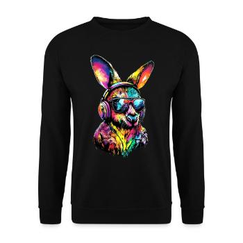 Wallaby Australie Outback Kangourou doux sauvage - Sweat-shirt Unisexe - noir - Devant - Alina (178cm) & Michal (187cm)