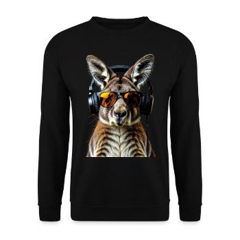 Wallaby Australie Outback Kangourou doux sauvage - Sweat-shirt Unisexe - noir - Devant - Alina (178cm) & Michal (187cm)