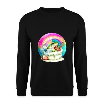Rainbow Frog Cream Strawberry Cream Child - Unisex Sweatshirt - black - Front - Alina (178cm) & Michal (187cm)