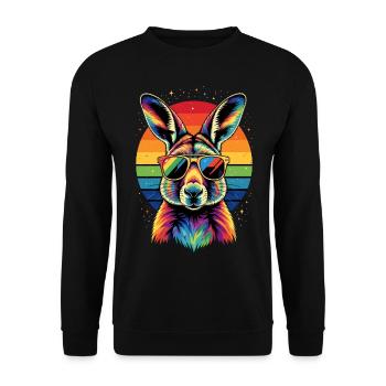 Wallaby Australie Outback Kangourou doux sauvage - Sweat-shirt Unisexe - noir - Devant - Alina (178cm) & Michal (187cm)