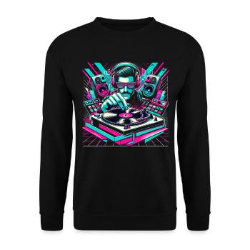 Music Design Disco Music Festival Chemise EDM House - Sweat-shirt Unisexe - noir - Devant - Alina (178cm) & Michal (187cm)