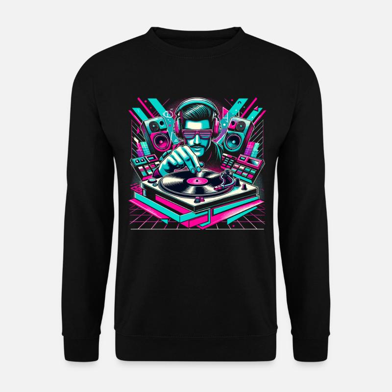 Musik Design Disco Musik Festival Shirt EDM House - Unisex Pullover - Schwarz