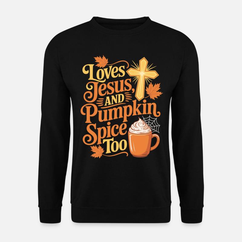Jesus und Pumpkin Spice Shirt - Unisex Pullover - Schwarz