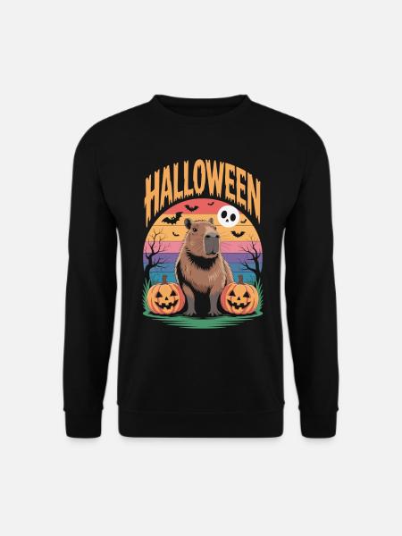 Capybara Halloween T-Shirt - Unisex Sweatshirt - black