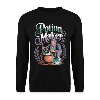 Alchemist Magician Potion Maker Wizard Shirt - Unisex Sweatshirt - black - Front - Alina (178cm) & Michal (187cm)