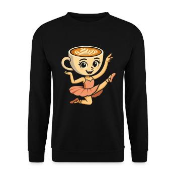 Brainrot Ballerina Cappuccina – Lustiges Meme - Unisex Pullover - Schwarz - Vorne - Alina (178cm) & Michal (187cm)