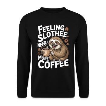 Funny Sloth Coffee Design - Unisex Sweatshirt - black - Front - Alina (178cm) & Michal (187cm)
