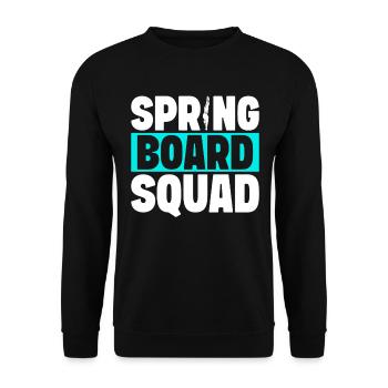 Kunstspringen Turmspringer Sprungbrett - Unisex Pullover - Schwarz - Vorne - Alina (178cm) & Michal (187cm)