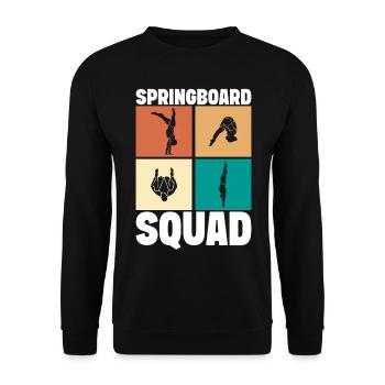 Kunstspringen Turmspringer Sprungbrett - Unisex Pullover - Schwarz - Vorne - Alina (178cm) & Michal (187cm)