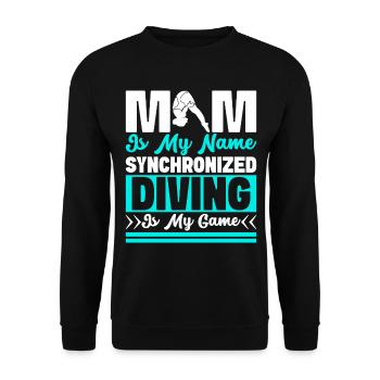 Kunstspringen Turmspringer Sprungbrett - Unisex Pullover - Schwarz - Vorne - Alina (178cm) & Michal (187cm)