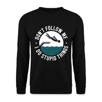 Kunstspringen Turmspringer Sprungbrett - Unisex Pullover - Schwarz - Vorne - Alina (178cm) & Michal (187cm)