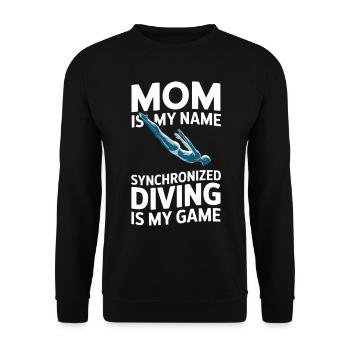 Kunstspringen Turmspringer Sprungbrett - Unisex Pullover - Schwarz - Vorne - Alina (178cm) & Michal (187cm)