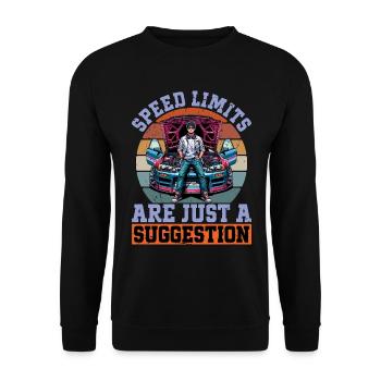 Car Racing Speed Limits Are Just A Racecar Driver - Unisex Pullover - Schwarz - Vorne - Alina (178cm) & Michal (187cm)
