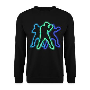 Boxing Colorful Boxing Silhouettes Boys Boxers - Unisex Sweatshirt - black - Front - Alina (178cm) & Michal (187cm)