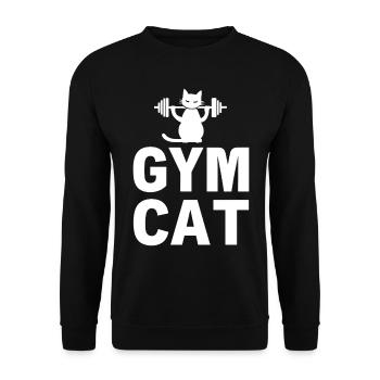 Gym Cat - Dicton de chat sportif - Sweat-shirt Unisexe - noir - Devant - Alina (178cm) & Michal (187cm)