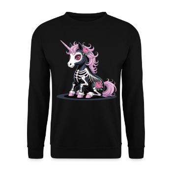 Chemise Licorne Halloween - Sweat-shirt Unisexe - noir - Devant - Alina (178cm) & Michal (187cm)