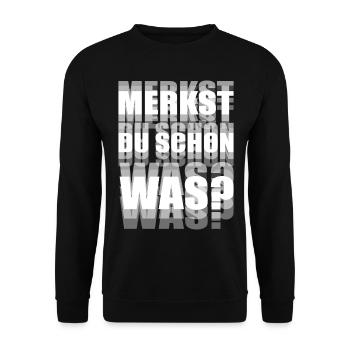 Merkst Du Schon Was? Trip EDM Techno Tekk Hardtekk - Unisex Pullover - Schwarz - Vorne - Alina (178cm) & Michal (187cm)