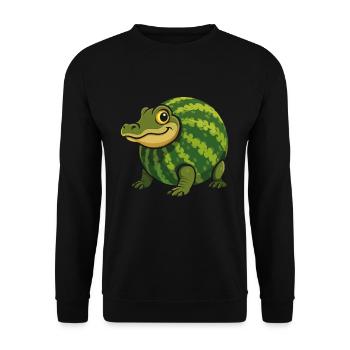 Brainrot Glorbo Fruttodrillo – Lustiges Meme - Unisex Pullover - Schwarz - Vorne - Alina (178cm) & Michal (187cm)