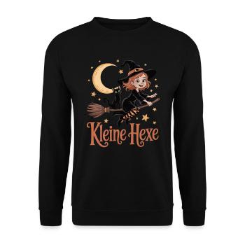 Kleine Hexe – Magisch und süß - Unisex Pullover - Schwarz - Vorne - Alina (178cm) & Michal (187cm)