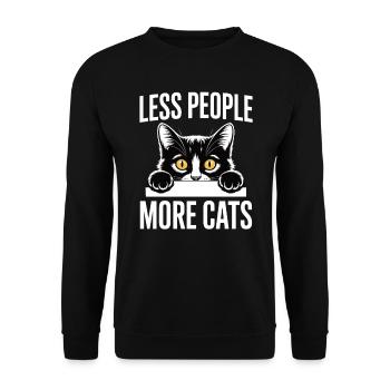 Moins de gens, plus de chats – pour les fans de chats - Sweat-shirt Unisexe - noir - Devant - Alina (178cm) & Michal (187cm)