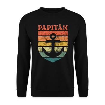Dad Pun Captain Father's Day Papitän - Unisex Sweatshirt - black - Front - Alina (178cm) & Michal (187cm)