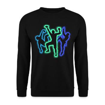 Climbing Mountains Climbers Silhouettes Bouldering - Unisex Sweatshirt - black - Front - Alina (178cm) & Michal (187cm)