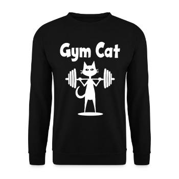 Gym Cat - Dicton de chat sportif - Sweat-shirt Unisexe - noir - Devant - Alina (178cm) & Michal (187cm)