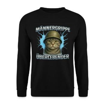 Männergrippe Überlebender Erkältung Grippe - Unisex Pullover - Schwarz - Vorne - Alina (178cm) & Michal (187cm)