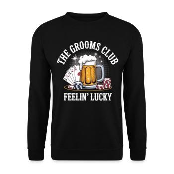 Enterrement de vie de garçon Poker Beer Club Enterrement de vie de garçon Hommes - Sweat-shirt Unisexe - noir - Devant - Alina (178cm) & Michal (187cm)