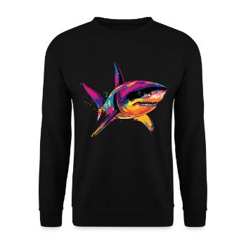 requin requin tigre requin plongeur requins mignons grand requin blanc - Sweat-shirt Unisexe - noir - Devant - Alina (178cm) & Michal (187cm)