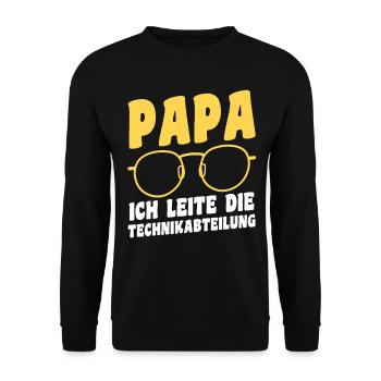 Papa Techniker Vater - Unisex Pullover - Schwarz - Vorne - Alina (178cm) & Michal (187cm)
